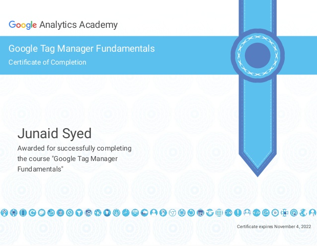 Tag Manager Certificate